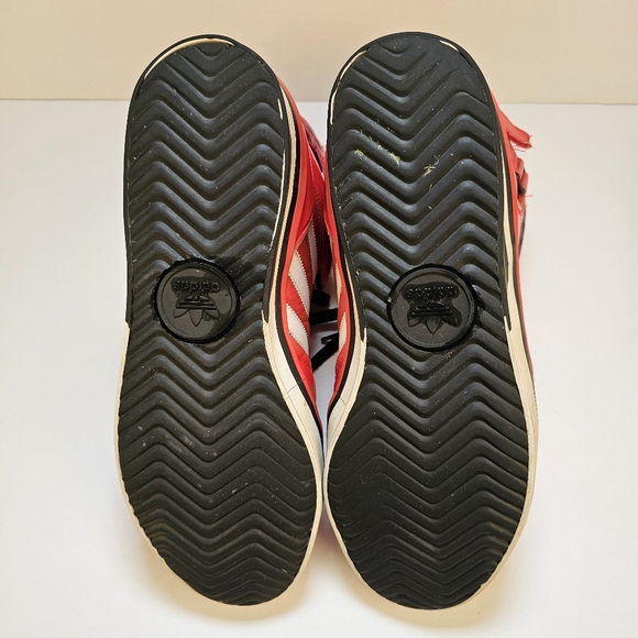 Adidas og red and white leather men high top sneakers shoes size 12 US - Picture 9 of 9